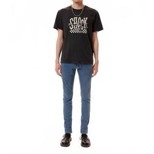 NEW NUDIE JEANS roy shock tee in black
